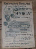 LYON , Dépliant Publicitaire Produits Alimentaires HYGIA, A Cardot & Berquet ....... Caisse-27 - Food