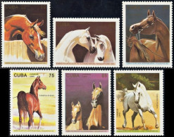 Cuba 1995, Arabian Thoroughbred Horses - 6 V. MNH - Chevaux