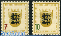 Germany, Federal Republic 1955 Baden-Wurttemberg 2v, Mint NH, History - Coat Of Arms - Ungebraucht