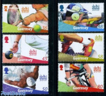 Guernsey 2010 Commonwealth Games 6v, Mint NH, Sport - Cycling - Shooting Sports - Sport (other And Mixed) - Swimming -.. - Radsport