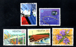 Switzerland, Used, 1991, Michel 1443, 1445, 1451, 1453, 1457, Lot - Usati