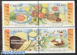 Aland 2002 Food 4v [+], Mint NH, Health - Nature - Bread & Baking - Food & Drink - Fish - Flowers & Plants - Food