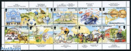 Isle Of Man 1994 Tourism 10v M/s, Mint NH, Nature - Performance Art - Sport - Transport - Various - Cats - Music - Cyc.. - Music