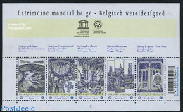 Belgium 2009 World Cultural Heritage 5v M/s, Mint NH, History - Religion - Geology - Unesco - World Heritage - Churche.. - Unused Stamps