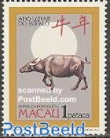 Macao 1985 Year Of The Ox 1v, Mint NH, Nature - Various - Animals (others & Mixed) - Cattle - New Year - Neufs