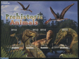 Maldives 2005 Preh. Animals 4v M/s, Albertosaurus, Mint NH, Nature - Prehistoric Animals - Prehistorics