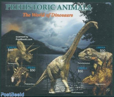 Liberia 2005 Preh. Animals 4v M/s, Torosaurus, Mint NH, Nature - Prehistoric Animals - Prehistóricos