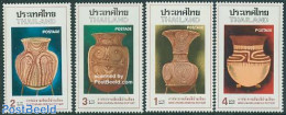Thailand 1976 Bau Chiang Ceramics 4v, Mint NH, Art - Art & Antique Objects - Ceramics - Porselein