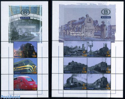 Belgium 2006 Railway Stamps 9v (2 M/s), Mint NH, Transport - Railways - Ongebruikt