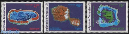 French Polynesia 1992 Islands From Space 3v, Mint NH, Various - Maps - Ongebruikt