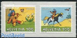 Switzerland 2012 Yakari 2v S-a, Mint NH, Nature - Butterflies - Horses - Art - Comics (except Disney) - Unused Stamps