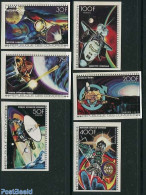 Comoros 1977 Space Projects 6v, Imperforated, Mint NH, Transport - Space Exploration - Comores (1975-...)