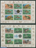 Korea, North 1992 Frogs 2 M/ss, Mint NH, Nature - Frogs & Toads - Reptiles - Korea (Nord-)