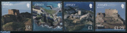 Jersey 2017 Castles & Forts 4v, Mint NH, History - Europa (cept) - Art - Castles & Fortifications - Castles