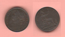 Great Britain  1 Farthing 1893  UK Bronze Coin - B. 1 Farthing