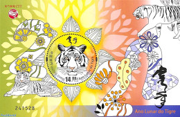 Macao 2021 Year Of The Tiger S/s, Mint NH, Nature - Various - Cat Family - New Year - Ongebruikt
