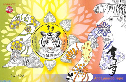 Macao 2021 Year Of The Tiger S/s, Mint NH, Nature - Various - Cat Family - New Year - Ungebraucht