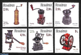 Romania 2023 Coffee Mills 6v, Mint NH, Health - Food & Drink - Art - Industrial Design - Ongebruikt