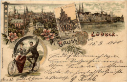 Gruss Aus Lübeck - Tandem - Litho - Luebeck