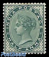 India 1882 1/2a, Bluegreen, Stamp Out Of Set, Unused (hinged) - Nuevos