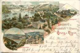 Boppard Und Königsstuhl Bei Rhens - Litho - Boppard