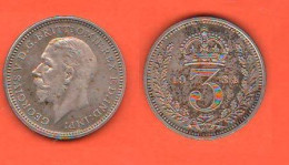 Great Britain 3 Pence 1934 Inghilterra UK Silver Coin   C 4 - F. 3 Pence