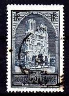 FRANCE Timbre Oblitéré N° 259b, 3fr Type III - Cathédrale De REIMS - Usati