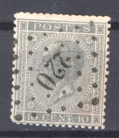 België OCB17 Gestempeld Pt220 Lillo COBA €20 - 1865-1866 Perfil Izquierdo