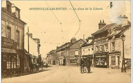 76.SOTTEVILLE LES ROUEN.LA PLACE DE LA LIBERTE.PHARMACIE.BRASSER IE.... - Sotteville Les Rouen