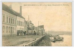 77.BRAY SUR SEINE.LES QUAIS.CHARGEMENT DES BATEAUX - Bray Sur Seine