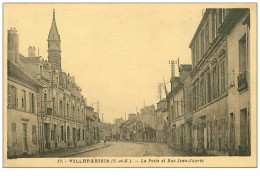 77.VILLEPARISIS.n°106.LA POSTE ET RUE JEAN JAURES.RARE - Villeparisis