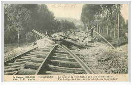 80.PICQUIGNY.LE PONT ET LA VOIE FERREE QUE L'ON A FAIT SAUTER.LA GUERRE 1914-15 - Picquigny