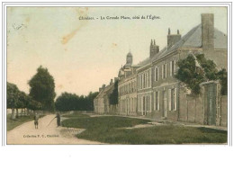 80.CHAULNES.LA GRANDE PLACE .COTE DE L'EGLISE.TACHE - Chaulnes