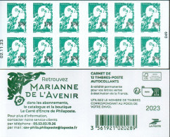 St Pierre Miquelon 2023 Carnet Lettre Verte Marianne Avenir Surchargé SPM Daté - 2023-... Marianne De L’avenir