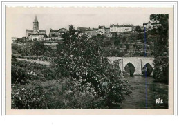 87.CHATEAUPONSAC.VUE GENERALE ET PONT ROMAIN (XIe). SUR LA GARTEMPE.CPSM - Chateauponsac