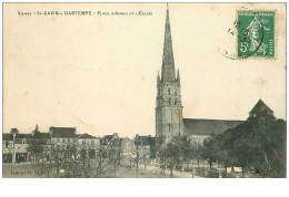 86.ST SAVIN S GARTEMPE.n°15947.PLACE D'ARMES ET EGLISE - Saint Savin