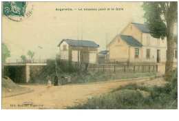 91 . N° 41532 . Angerville.le Nouveau Pont Et La Gare.carte Toilée - Angerville