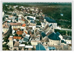 91.LA FERTE ALAIS.VUE PANORAMIQUE.L'EGLISE.EN AVION AU DESSUS DE.....CPSM - La Ferte Alais