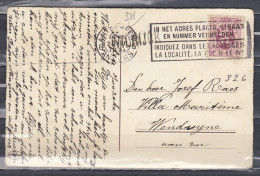 Postkaart Antwerpen 6 Anvers Naar Wenduyne Met Langstempel Wilrijck - Linear Postmarks