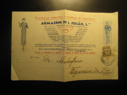 LISBOA 1934 To Figueira Da Foz Cancel Armazens De S. Juliao Textil Mode Moda Fashion Folded Document PORTUGAL - Lettres & Documents