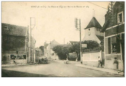 91.VERT.n°318.LA PLACE ET L'EGLISE.ROUTE DE MANTES N°183.AUTOMOBILE - Vert-le-Petit