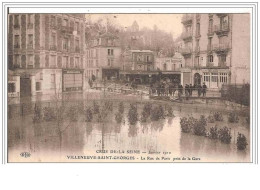 94.VILLENEUVE-ST-GEORGES. CRUE DE LA SEINE .JANVIER 1910.LA RUE DE PARIS PRES DE LA GARE. - Villeneuve Saint Georges