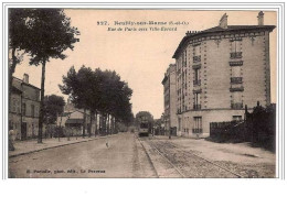 93.NEUILLY SUR MARNE.RUE DE PARIS VERS VILLE EVRARD.TRAMWAY. - Neuilly Sur Marne