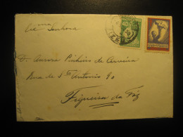 VISEU Vizeu 1930 To Figueira Da Foz + TB Tuberculose Poster Stamp Vignette Label On Cancel Cover PORTUGAL - Lettres & Documents