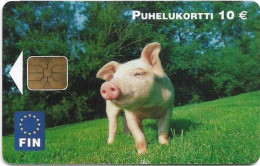 Finland - FIN (Chip) - D32 - Possu, Piglet, 05.2004, 10€, 30.000ex, Used - Finlande