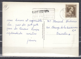 Postkaart Van Spa Naar Bruxelles Met Langstempel Sart Lez Spa - Linear Postmarks