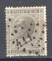 België OCB17 Gestempeld Pt411 Jette COBA €25 - 1865-1866 Profilo Sinistro