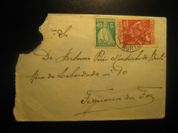 MURTOSA 1927 To Figueira Da Foz + Para Os Pobres Stamp Cancel Damaged Cover PORTUGAL - Lettres & Documents