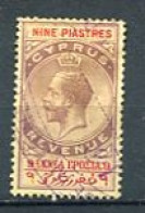 CYPRUS  - 9 Piastres Bilangual  KG V  Revenue Used - Fiscal  - Chypre - Chipre (...-1960)