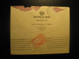LISBOA 1923 To Figueira Da Foz Cancel Ministerio Da Guerra Slight Damaged Cover PORTUGAL - Briefe U. Dokumente